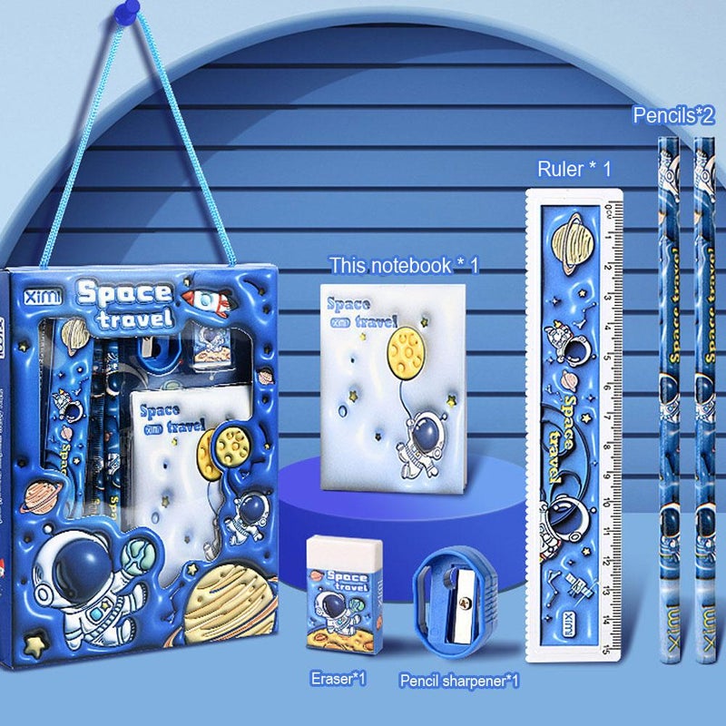 Children's 6-Piece Stationery Set – Back-to-School Cartoon 3D Gift Box for Elementary School Students – Fun & Colorful Stationery Gift Set - Image 5